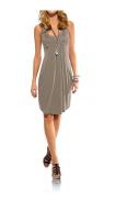 Kleid mit Spitze taupe