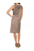 Kleid mit Spitze taupe