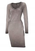 Kleid mit Strass taupe