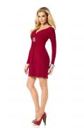 Kleid mit Strassbrosche rot