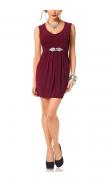 Kleid mit Zierelement bordeaux