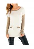 Kuschel-Pullover mit Kaschmir ecru-beige