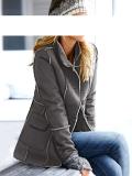 Lammfell-Look-Jacke grau Größe 38