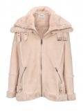 Lammfell-Look-Jacke puder