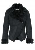 Lammfell-Look-Jacke schwarz