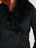 Lammfell-Look-Jacke schwarz