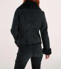 Lammfell-Look-Jacke schwarz