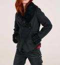 Lammfell-Look-Jacke schwarz