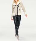 Lammfelllook-Bikerjacke sand-creme