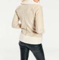 Lammfelllook-Bikerjacke sand-creme