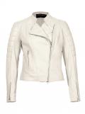 Lammnappa-Bikerlederjacke creme