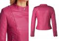 Lammnappa-Bikerlederjacke pink