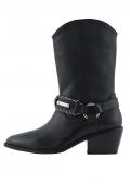 Leder-Cowboystiefel schwarz