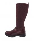 Leder-Filz-Stiefel bordeaux