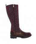 Leder-Filz-Stiefel bordeaux