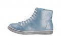 Leder-High-Top-Sneaker hellblau-metallic