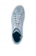 Leder-High-Top-Sneaker hellblau-metallic