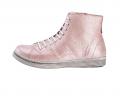 Leder-High-Top-Sneaker rosé-metallic