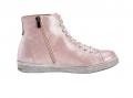 Leder-High-Top-Sneaker rosé-metallic