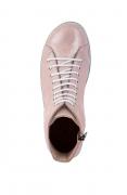 Leder-High-Top-Sneaker rosé-metallic