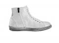 Leder-High-Top-Sneaker silberfarben