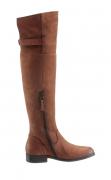 Leder-Overknee-Stiefel cognac