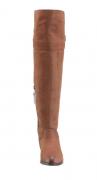 Leder-Overknee-Stiefel cognac