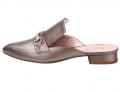 Leder-Pantolette taupe-metallic