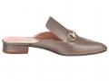 Leder-Pantolette taupe-metallic