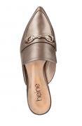 Leder-Pantolette taupe-metallic