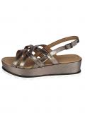 Leder-Plateau-Sandalette bronzefarben