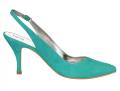 Leder-Slingpumps aqua