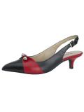 Leder-Slingpumps schwarz-rot