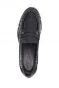 Leder-Slipper in Snakeskin-Optik schwarz