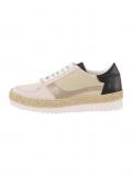 Leder-Sneaker beige-nude-schwarz