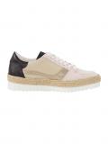 Leder-Sneaker beige-nude-schwarz