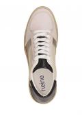 Leder-Sneaker beige-nude-schwarz