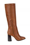 Leder-Stiefel cognac