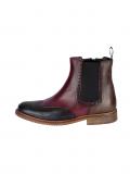 Leder-Stiefelette bordeaux-schwarz