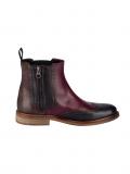 Leder-Stiefelette bordeaux-schwarz