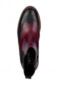 Leder-Stiefelette bordeaux-schwarz