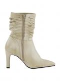 Leder-Stiefelette creme