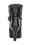 Leder-Stiefelette schwarz