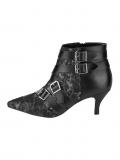 Leder-Stiefelette schwarz