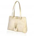 Leder-Tasche champagner