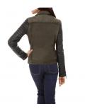 Leder-Twilljacke oliv-schwarz