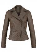 Lederimitat-Bikerjacke braun