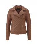 Lederimitat-Bikerjacke cognac