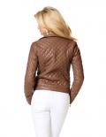 Lederimitat-Bikerjacke cognac