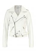 Lederimitat-Bikerjacke offwhite